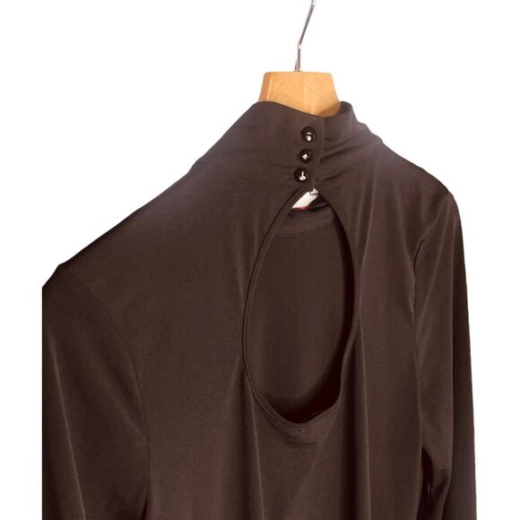 White House Black Market | Black Keyhole-Back Turtle Neck Blouse Size XL | EUC - Picture 11 of 11